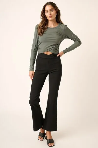 Mittoshop Surplice V Waist Flare Pants