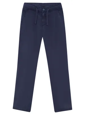 Navy Tencel Long Chino Pants (2-7)