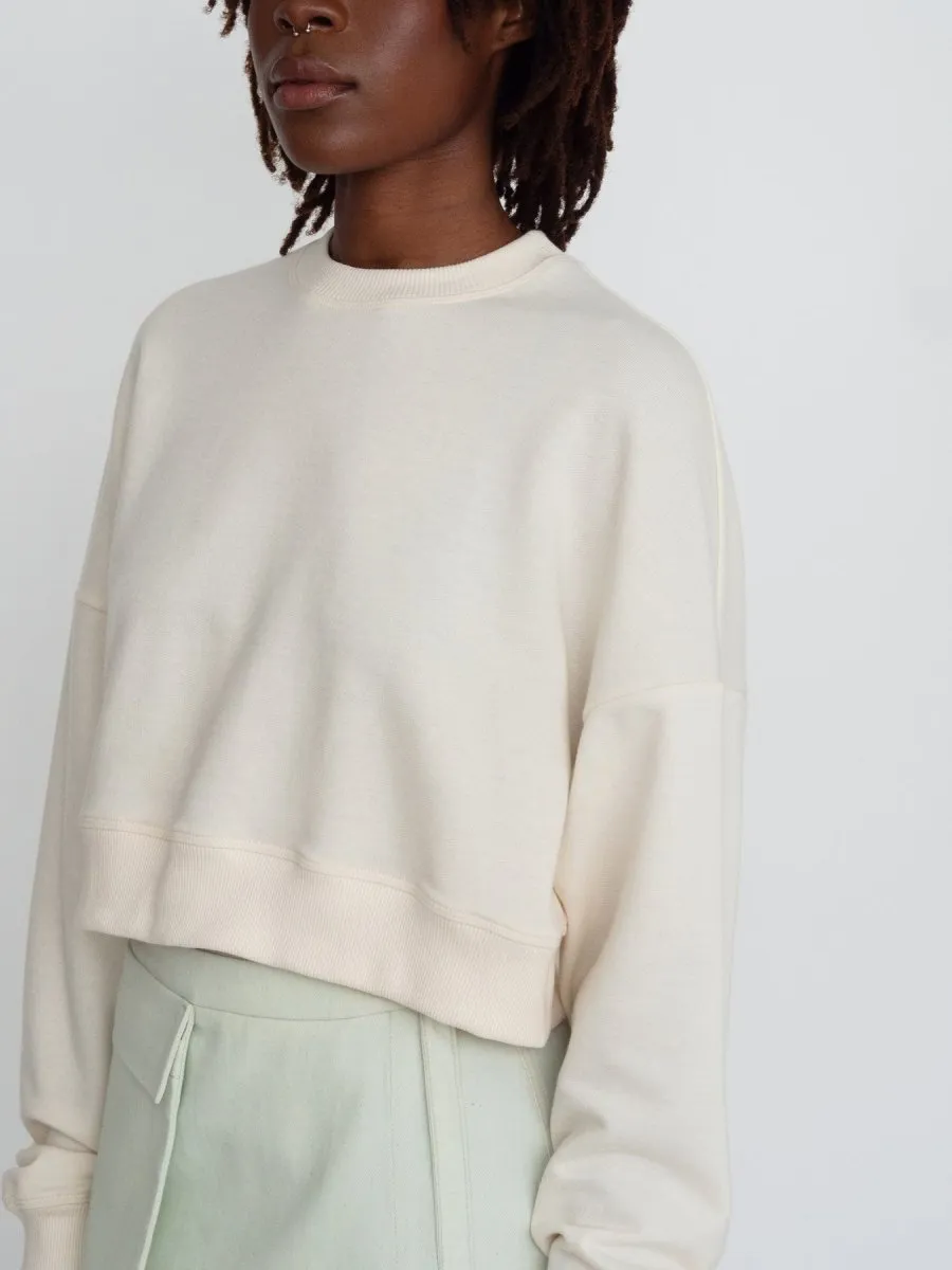 Odeyalo Cropped Anemone Sweater (Cream)