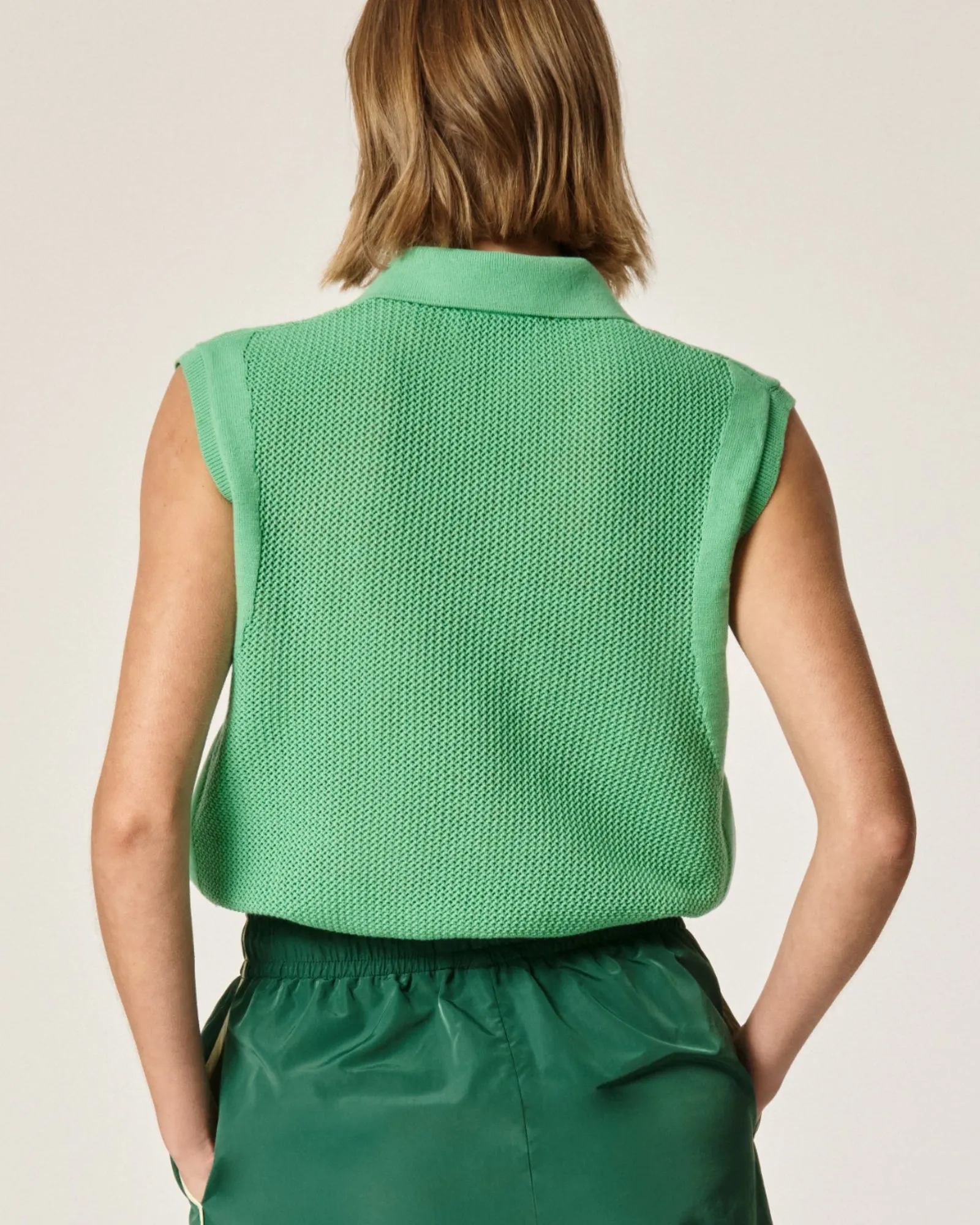 Oncept Kennedy Sleeveless Knit Polo in Cyber Green