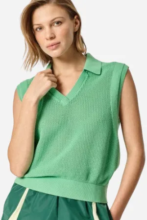 Oncept Kennedy Sleeveless Knit Polo in Cyber Green