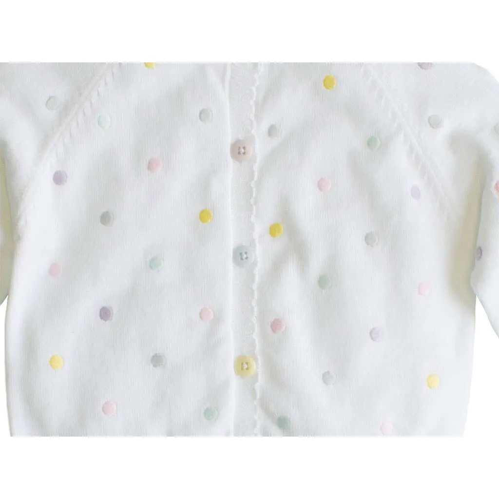 Pastel Dot Knit Cardigan Sweater