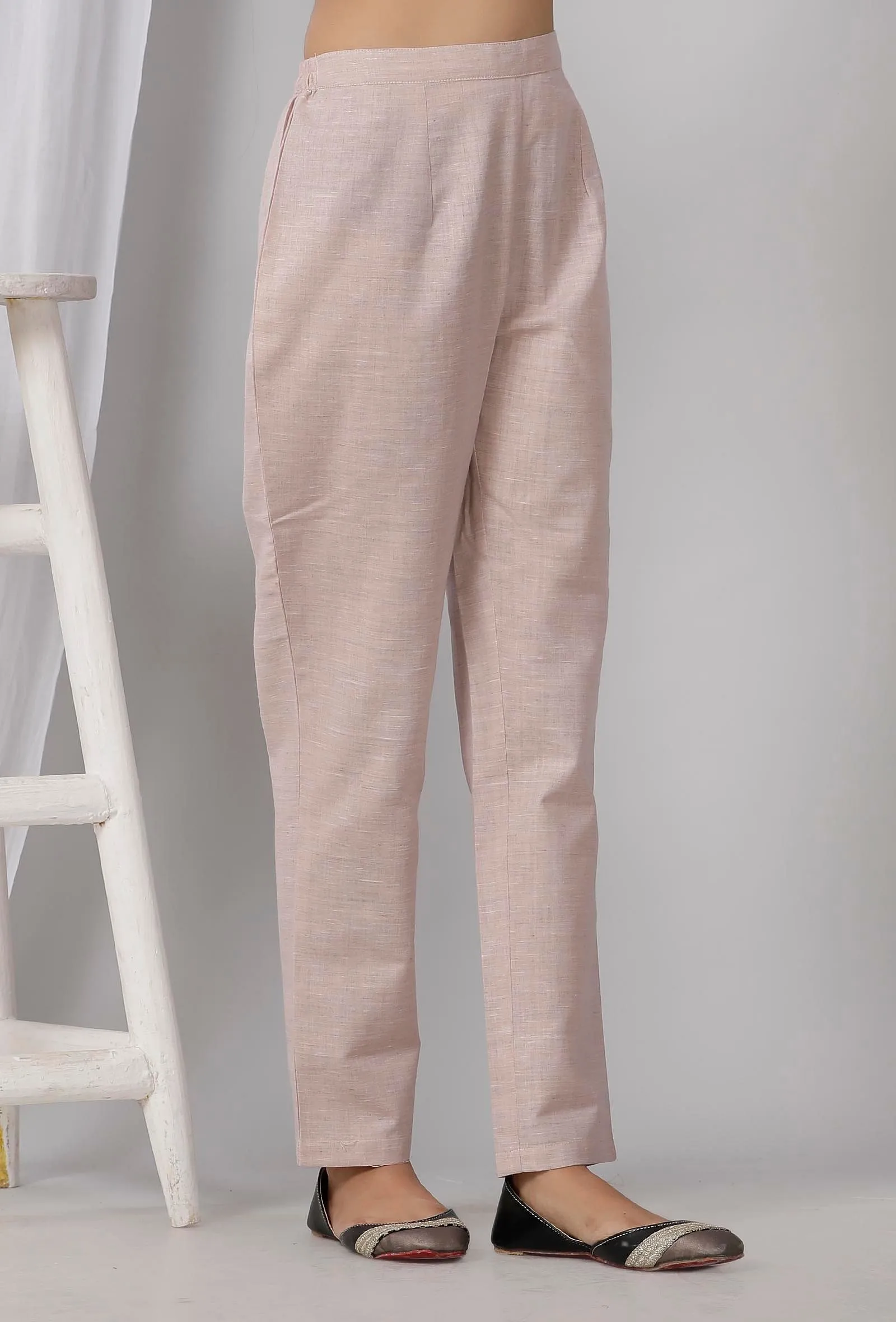 Pastel Purple Cotton Khadi Pants