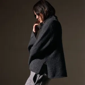 Recycled Cashmere Pullover - Charcoal Marl