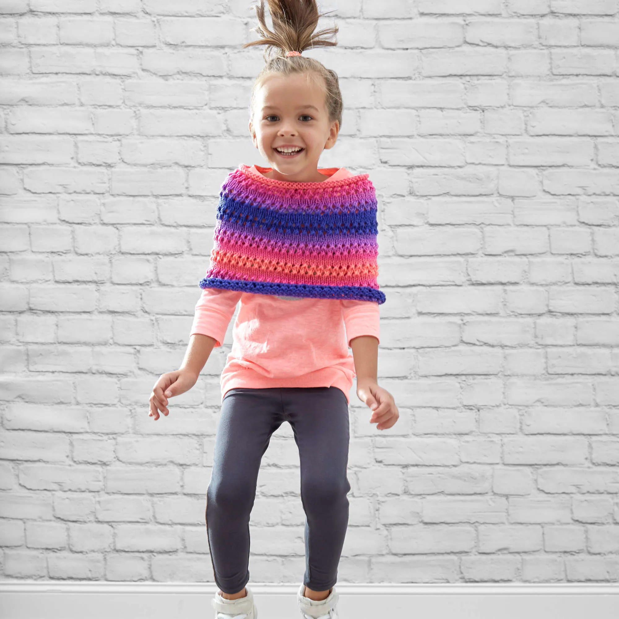 Red Heart Knit Cozy Kiddo Poncho