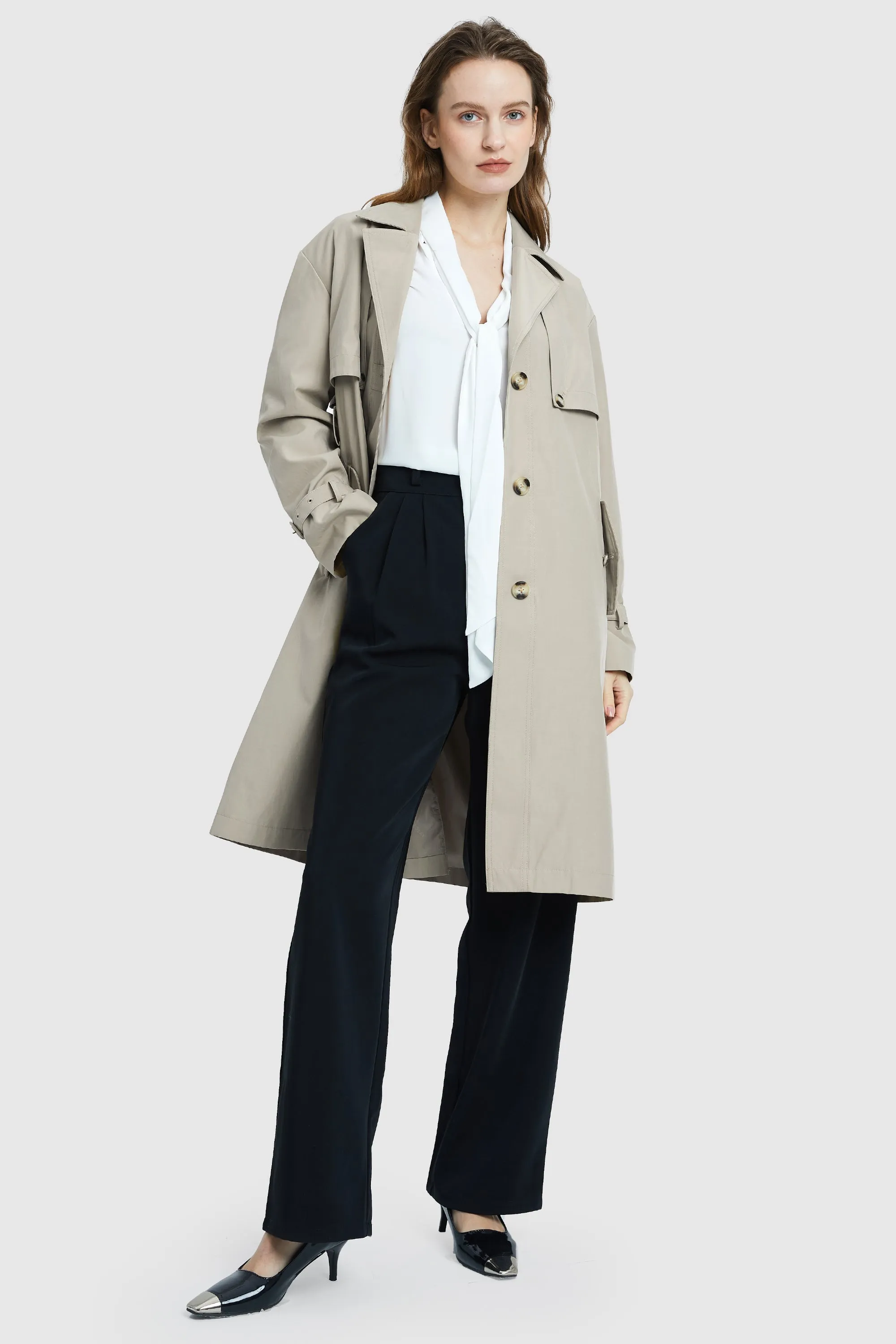 Single-Breasted Belted Trench