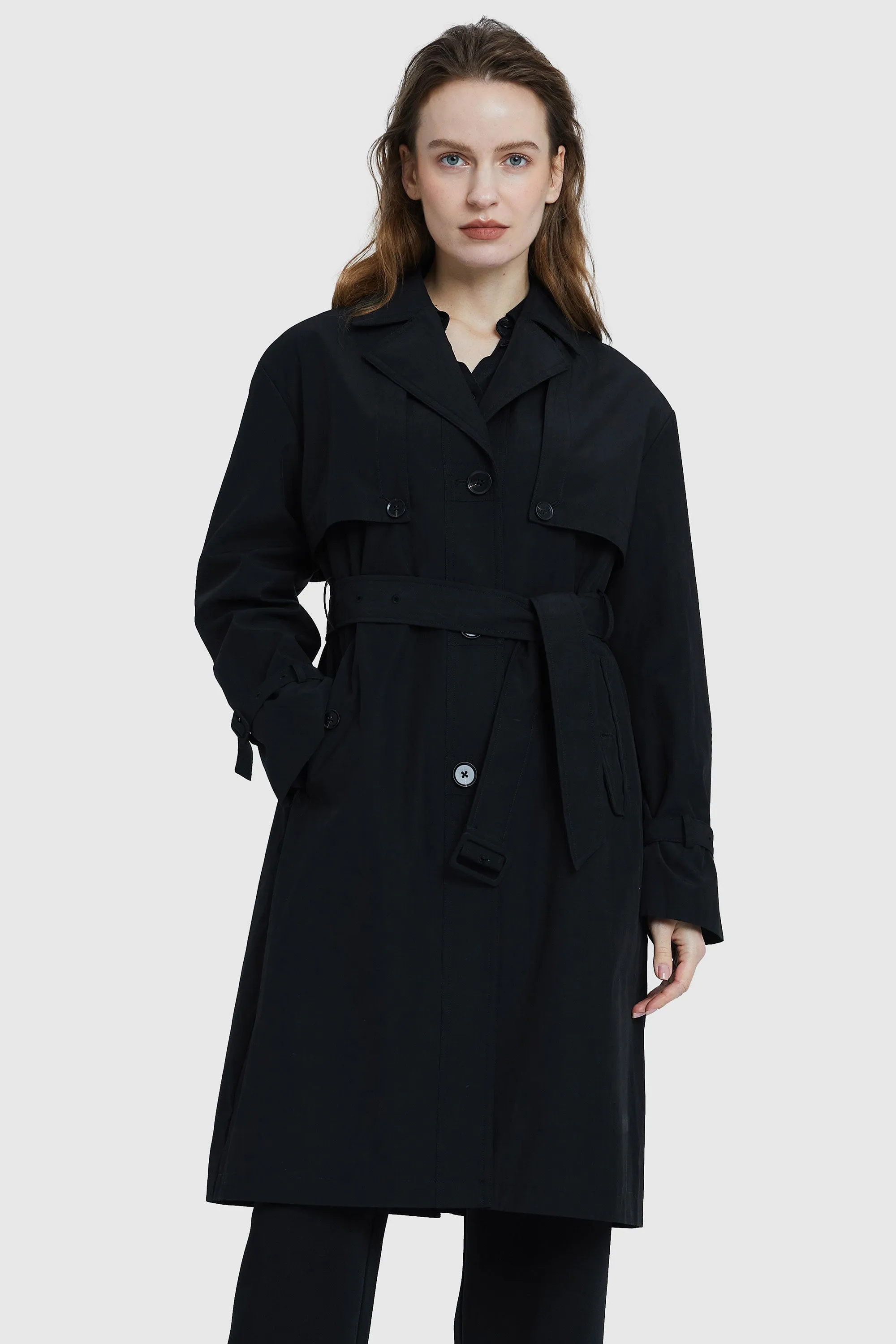 Single-Breasted Belted Trench