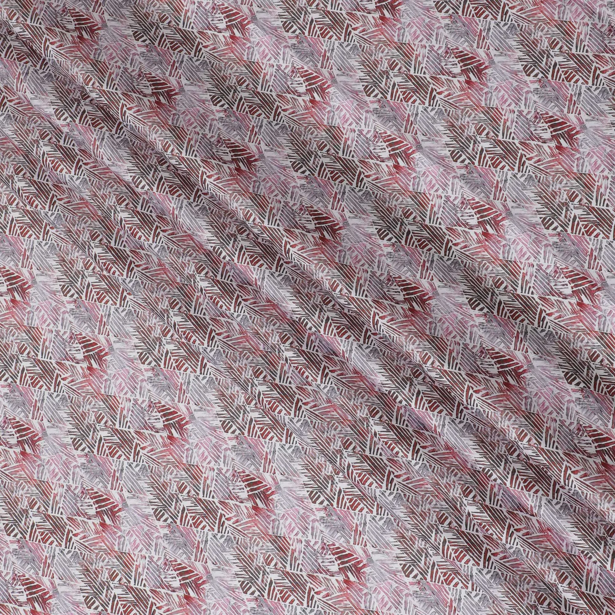 Soft Pink Cotton Satin Fabric with Modern Geometric Print, 110 cm Wide-D19200