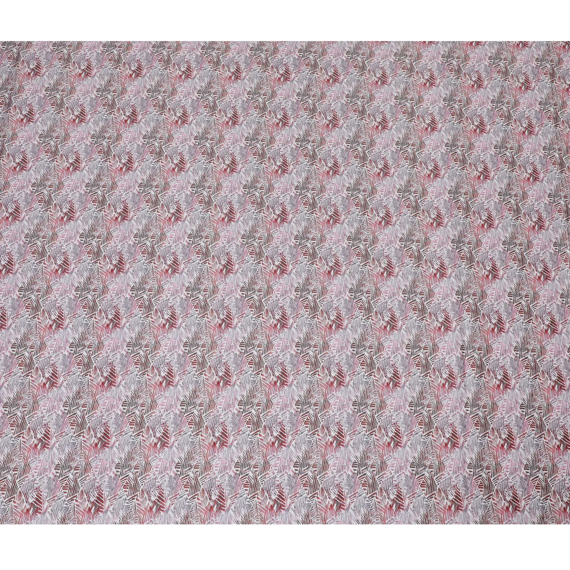 Soft Pink Cotton Satin Fabric with Modern Geometric Print, 110 cm Wide-D19200