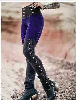 Split Rivet Sexy Skinny Pants