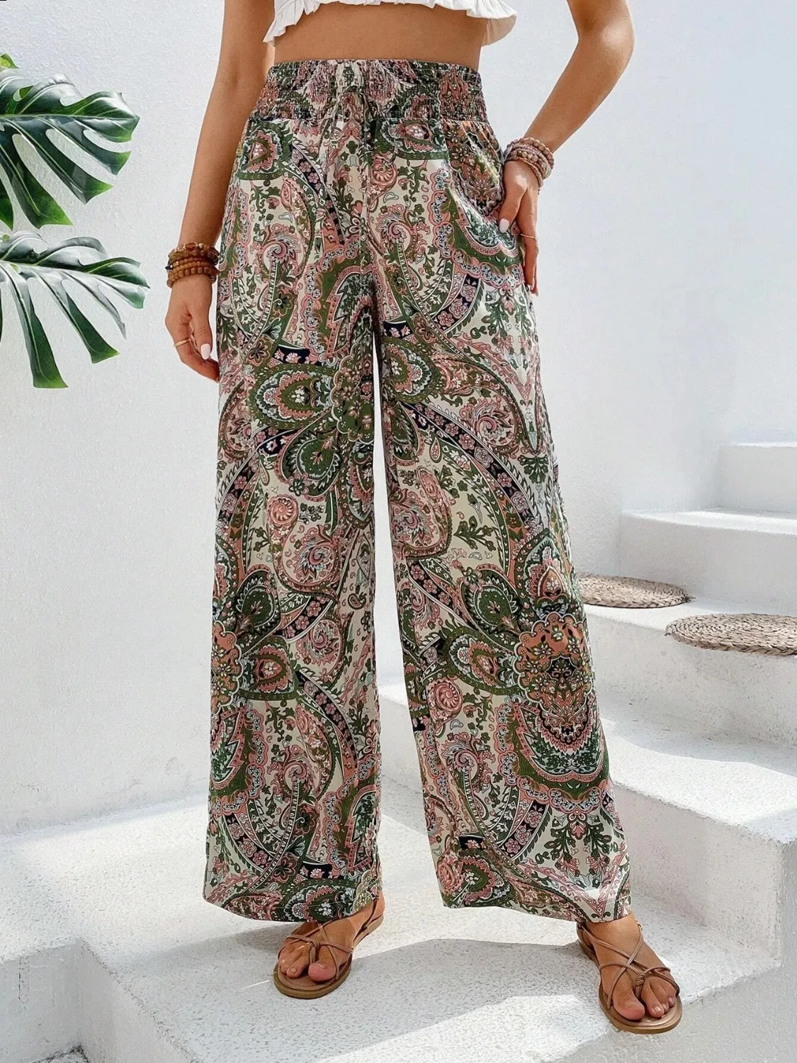 Summer Cool Trendy Print Wide Leg Pants