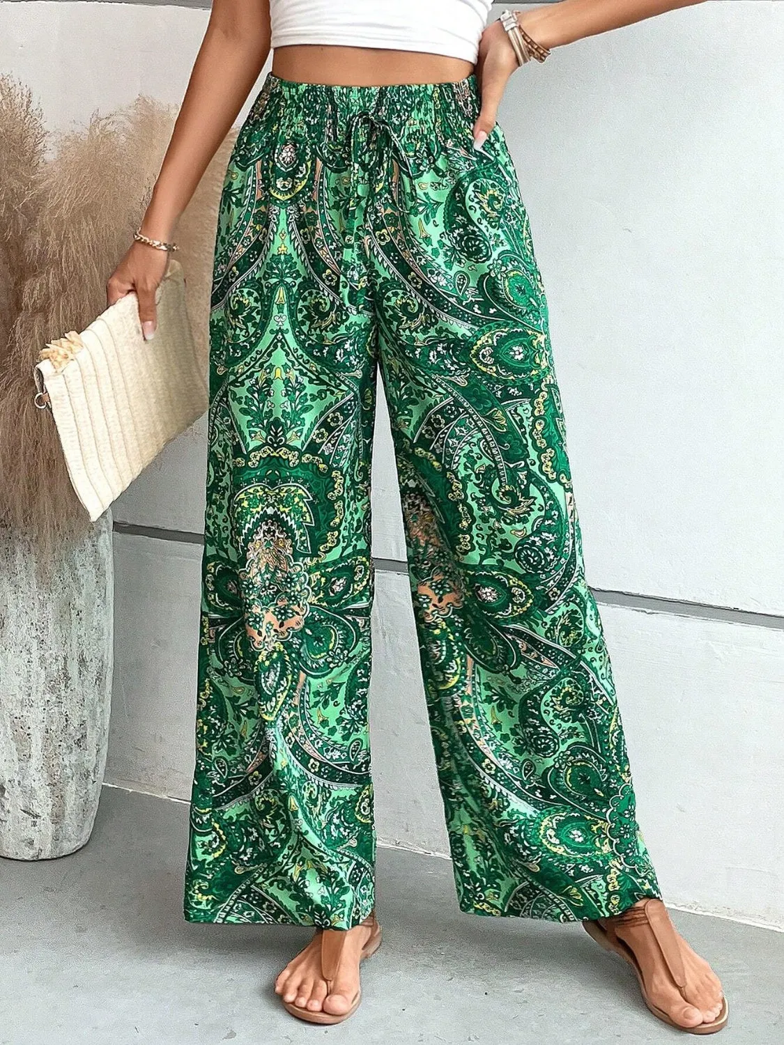 Summer Cool Trendy Print Wide Leg Pants