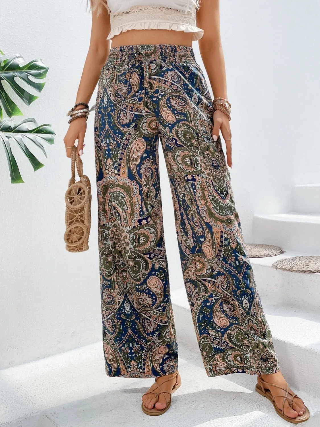 Summer Cool Trendy Print Wide Leg Pants