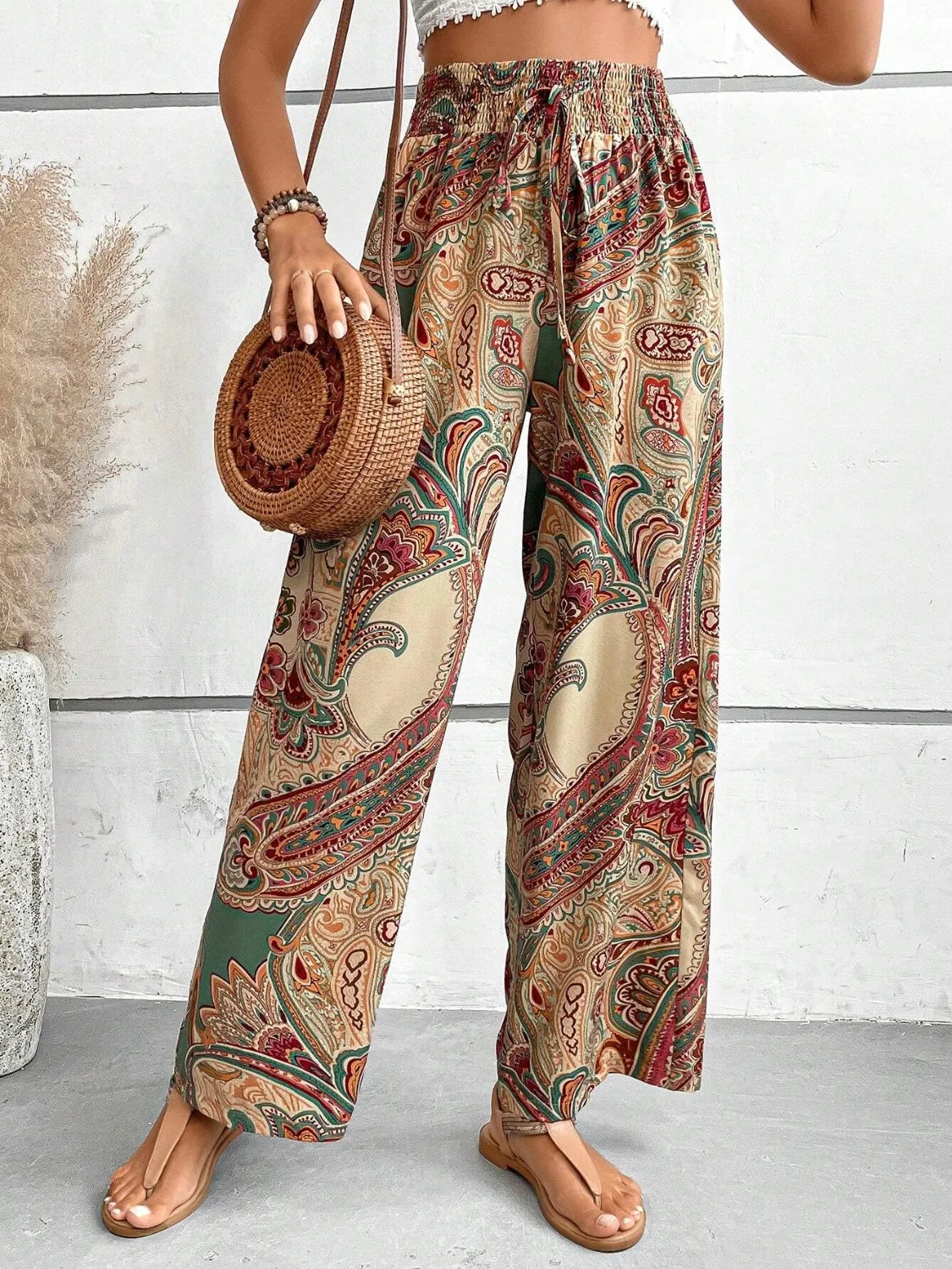 Summer Cool Trendy Print Wide Leg Pants