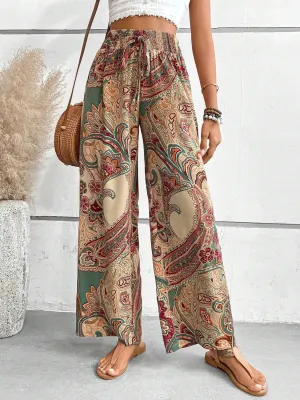 Summer Cool Trendy Print Wide Leg Pants