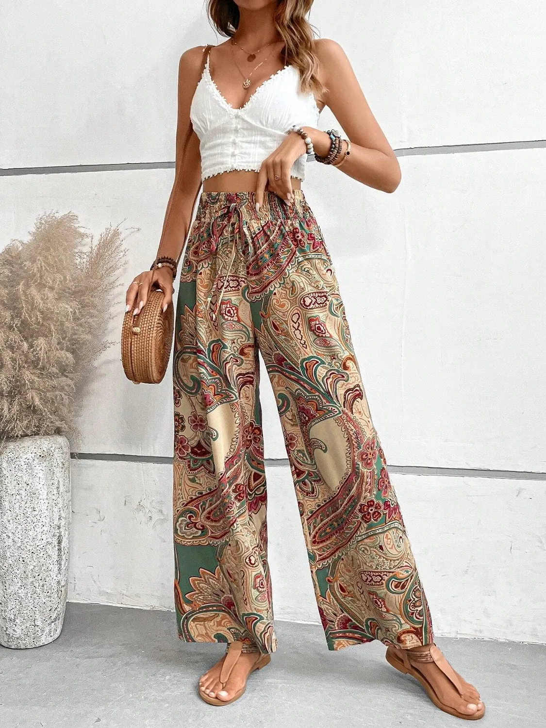 Summer Cool Trendy Print Wide Leg Pants