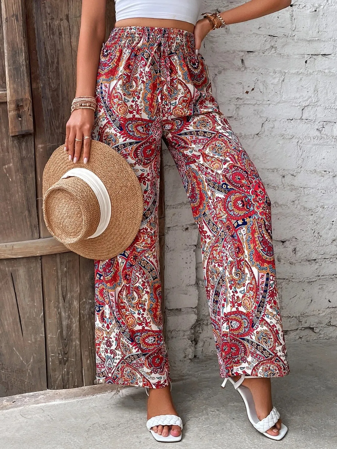 Summer Cool Trendy Print Wide Leg Pants