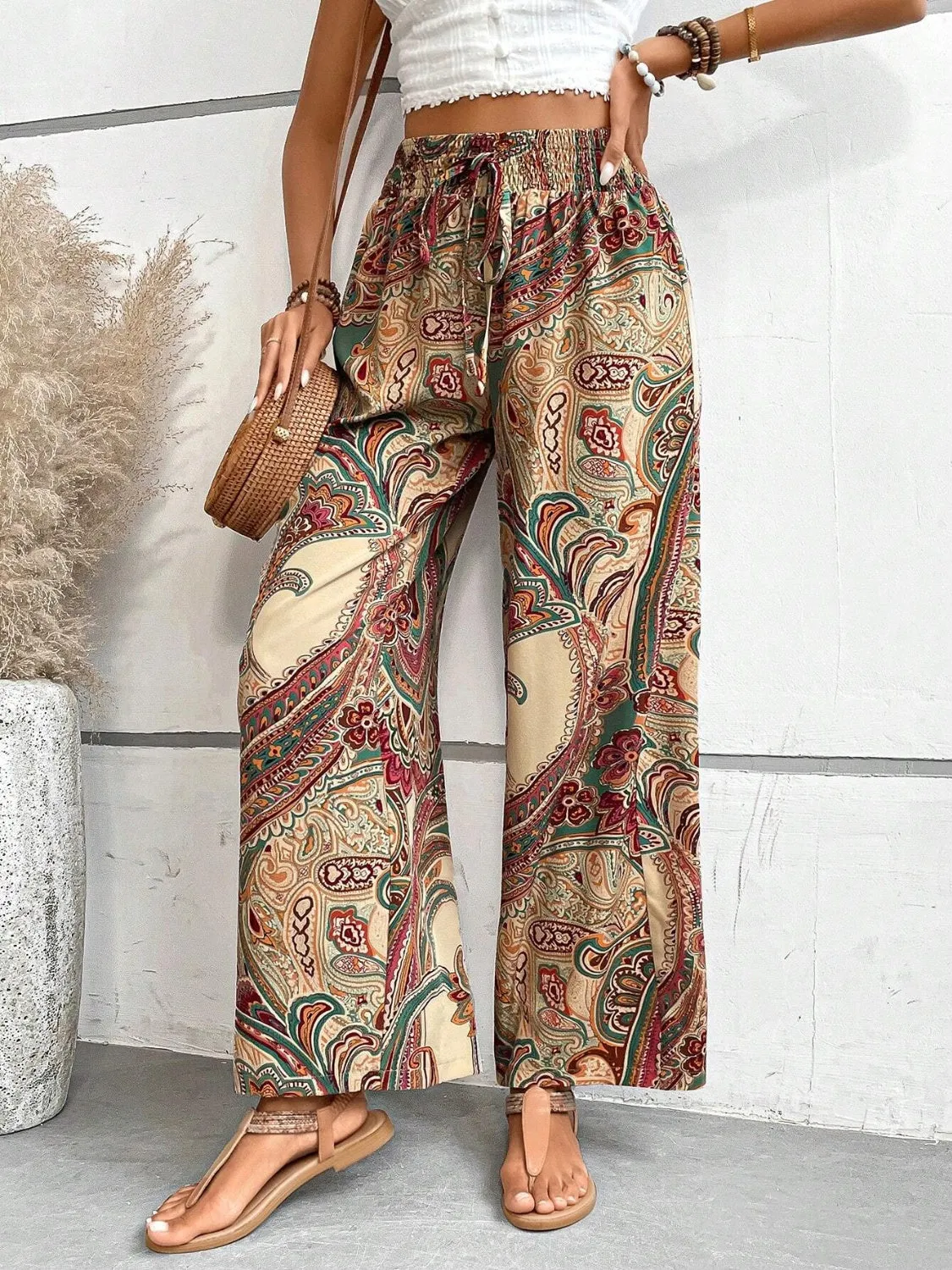 Summer Cool Trendy Print Wide Leg Pants