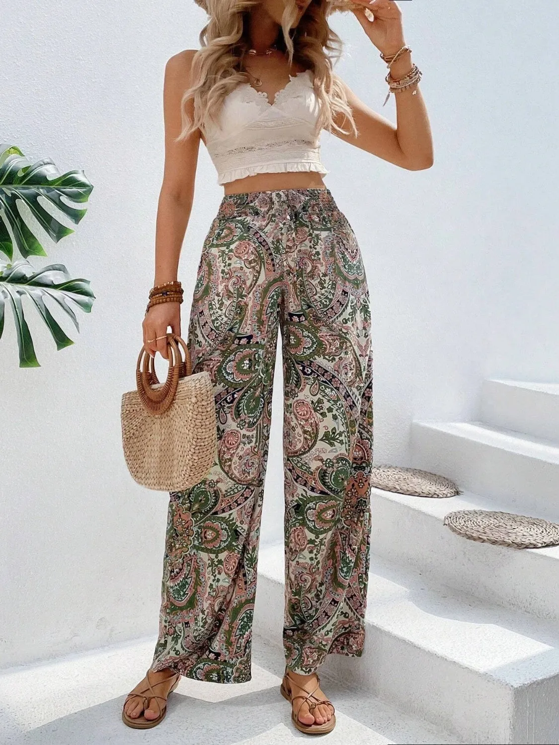 Summer Cool Trendy Print Wide Leg Pants