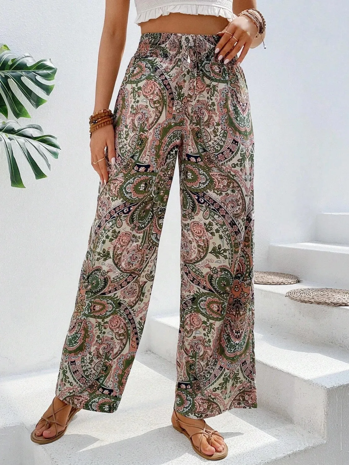 Summer Cool Trendy Print Wide Leg Pants