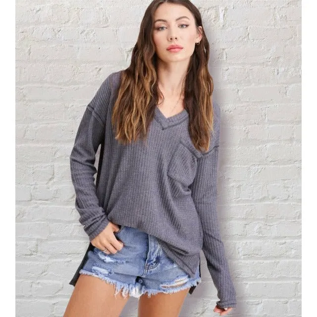 Talia Brushed Waffle Knit Top