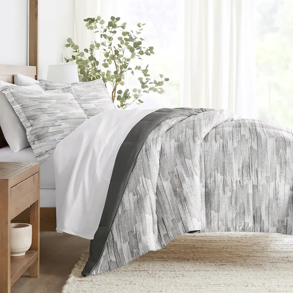 Textured Stripe Reversible Down-Alternative Comforter Set - 12 Days of Deals