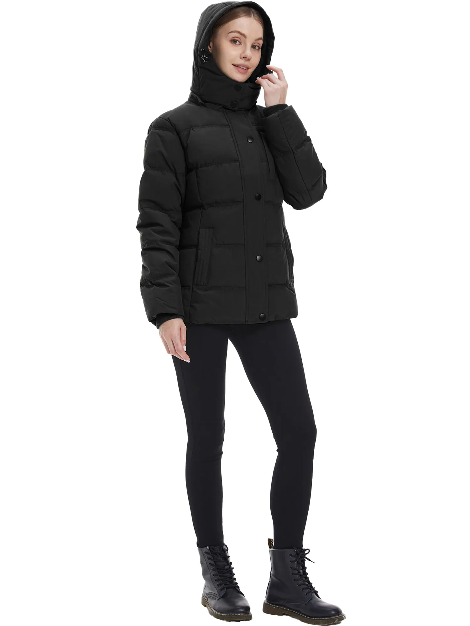 Wantdo Women's Puffer Jacket Warm Winter Coat Quilted Winter Jacket with Removable Hood