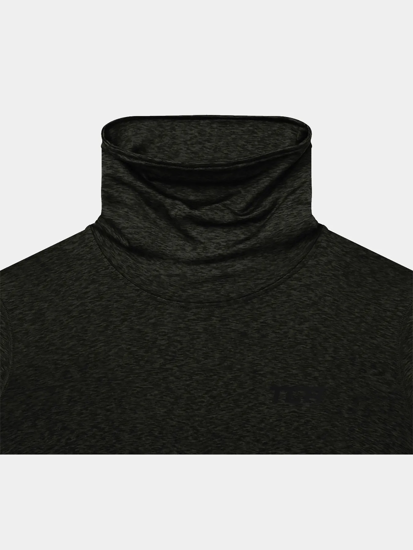 Warm-Up Thermal Long Sleeve Funnel Neck Top For Men With Brushed Inner Fabric, Thumbholes & Reflective Strips