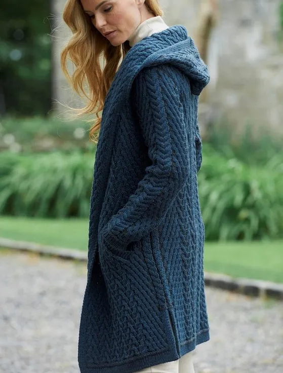 West End Knitwear | Herringbone Design Shawl Hood | Women's