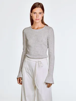 White   Warren - Fluted Cuff Crewneck