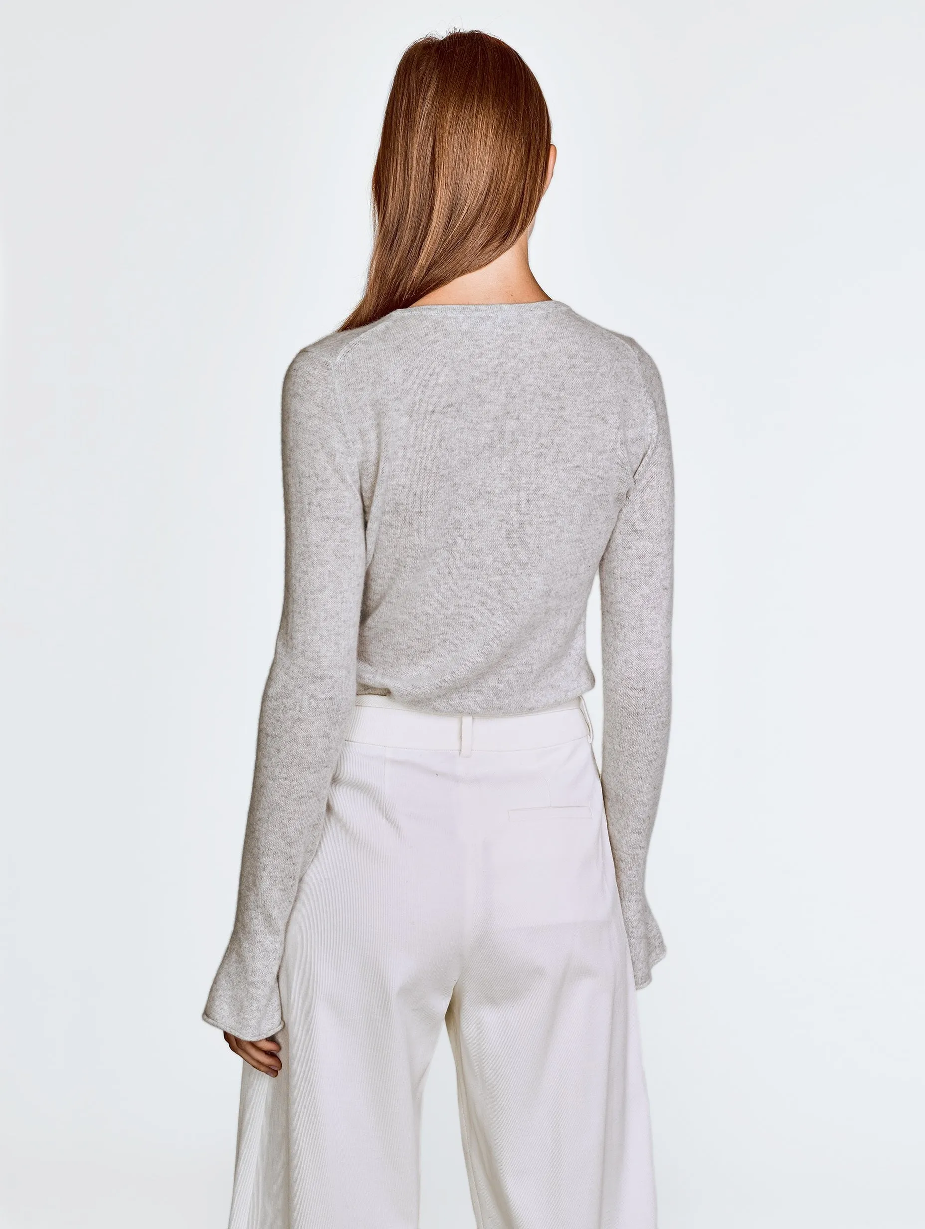 White   Warren - Fluted Cuff Crewneck