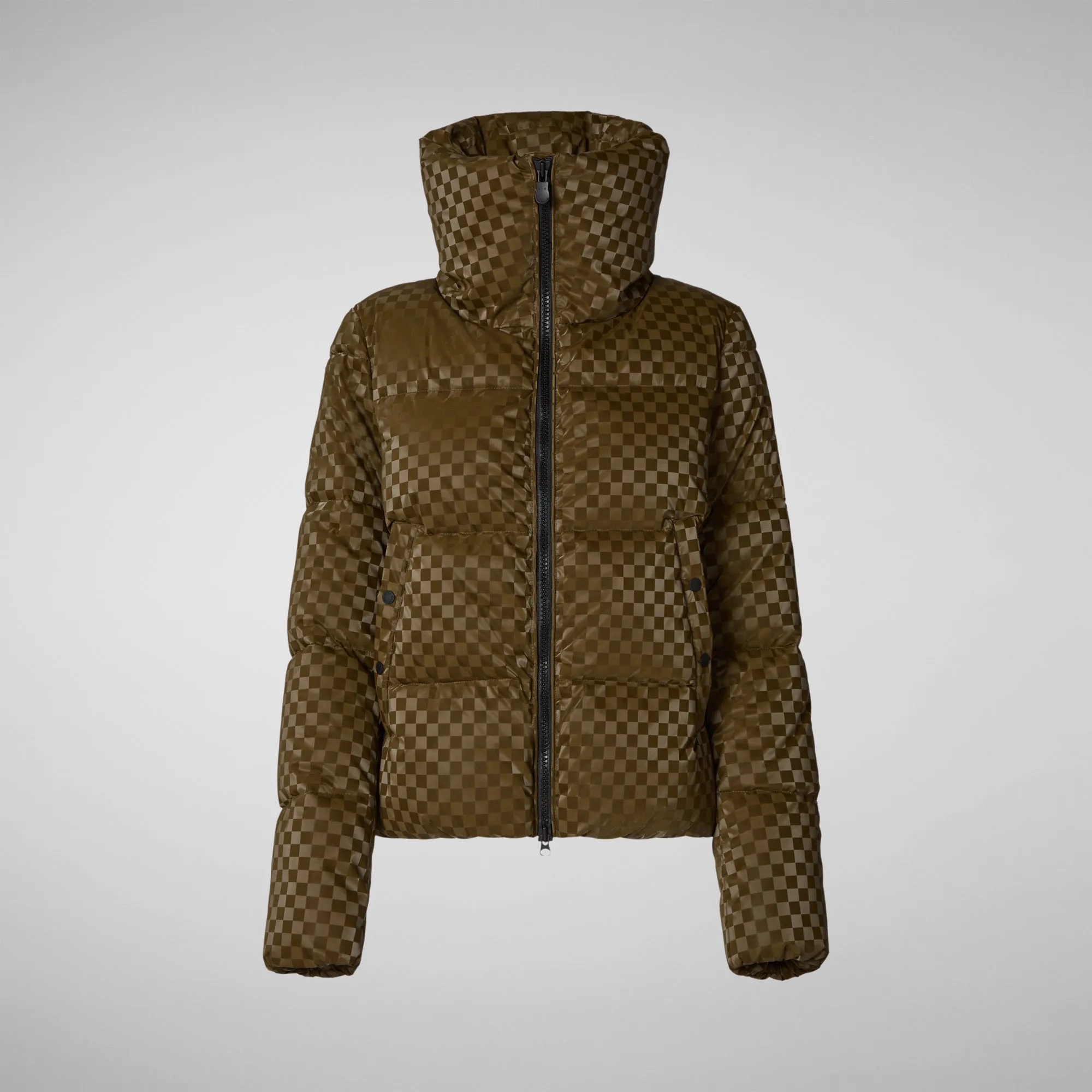 Women's Alas Animal free Puffer Jacket in Bark Green